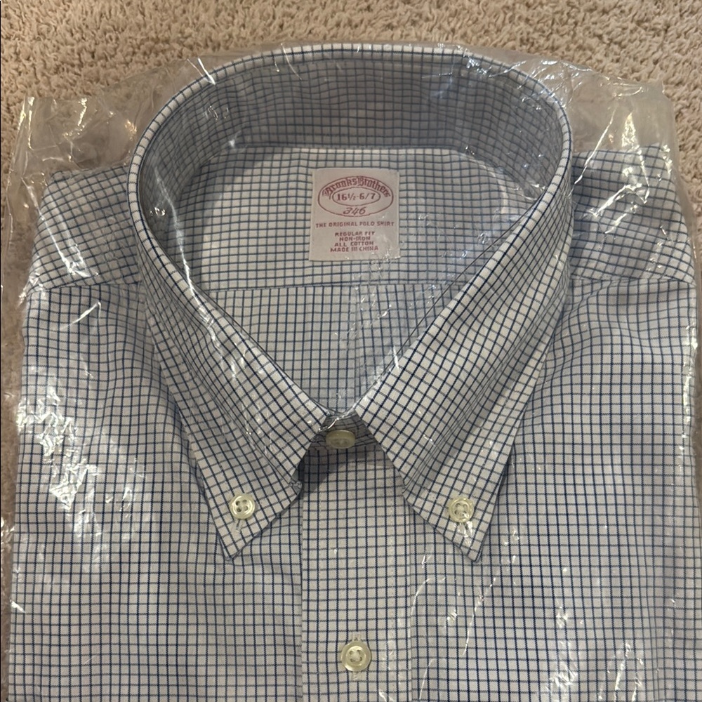 Brooks Brothers Blue Checkered Men's Shirt